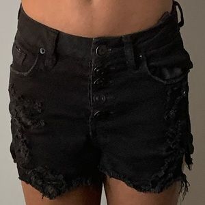 Rue21 curvy black shorts , ripped, 4 buttons